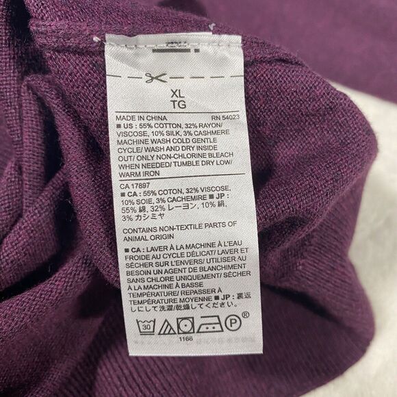 Banana Republic Premium Luxe Yarn Sweater Maroon V-Neck Classic Men's Sz XL NWT - Picture 4 of 7